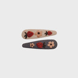Hand Embroidered | Strawberry Fields Hair Clip Set