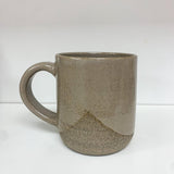 Handmade Pottery Round Dimpled Mug - Grey Beach Dunes Light Top