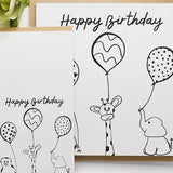 Happy Birthday with Balloons - Black