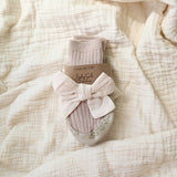 Cotton Baby Sock Booties - Vanilla