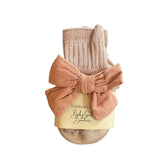 Cotton Baby Sock Booties - Tan