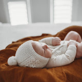 Ivory Merino Wool Bonnet & Booties