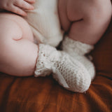 Ivory Merino Wool Bonnet & Booties
