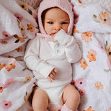Pink Merino Wool Bonnet & Booties