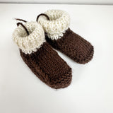 Hand Knitted Booties - Brown Booties