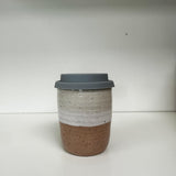Handmade Espresso Keep Cups -  Speckled White/Blush Pink