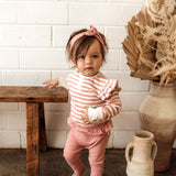 Rose Stripe Long Sleeve Bodysuit