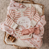 Rose Stripe Long Sleeve Bodysuit