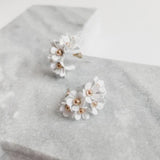 Flower Hoops - White