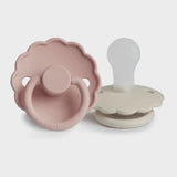 Frigg Daisy Pacifier Silicone or Rubber- Cream/Blush