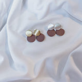 Gold Brushed Round Drops - Vintage Plum
