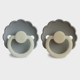 Frigg Night Daisy Pacifier Silicone or Rubber - French Grey/Portobello
