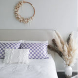 SilkyHead Pillowcase - Checkered Lavender
