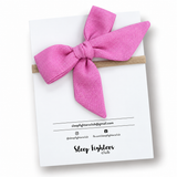 Poppy  Bow Linen -Bright Pink