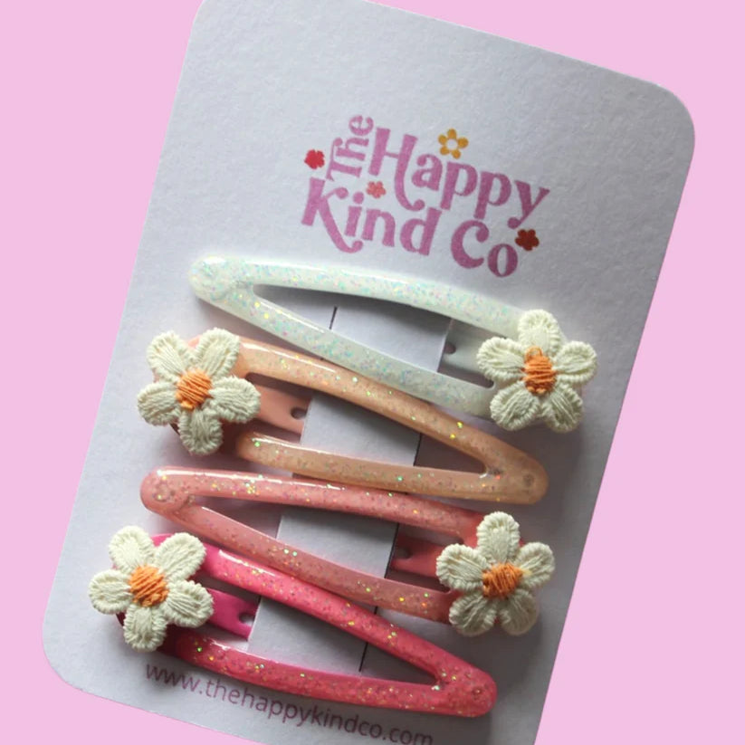 Glitter Daisy Combo Clips