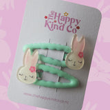 Wavy Bunny Clips - Aqua