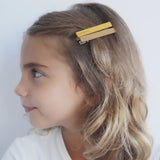 Set of 2 - 2 Toned Hair Clips - Wheat