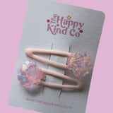 Baby Pink Shimmer Shell Clips