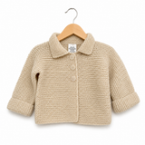 100% Wool Cream Cardigan A73 - 6-12M