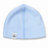 Merino Baby Beanie 0-6M - Blue Stripe