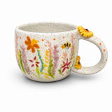 Handmade Pottery Spring Daises Mug