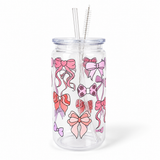 Plastic Tumbler with Straw - Bows