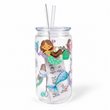 Plastic Tumbler with Straw - Mermaids