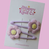 Purple Flower Clips