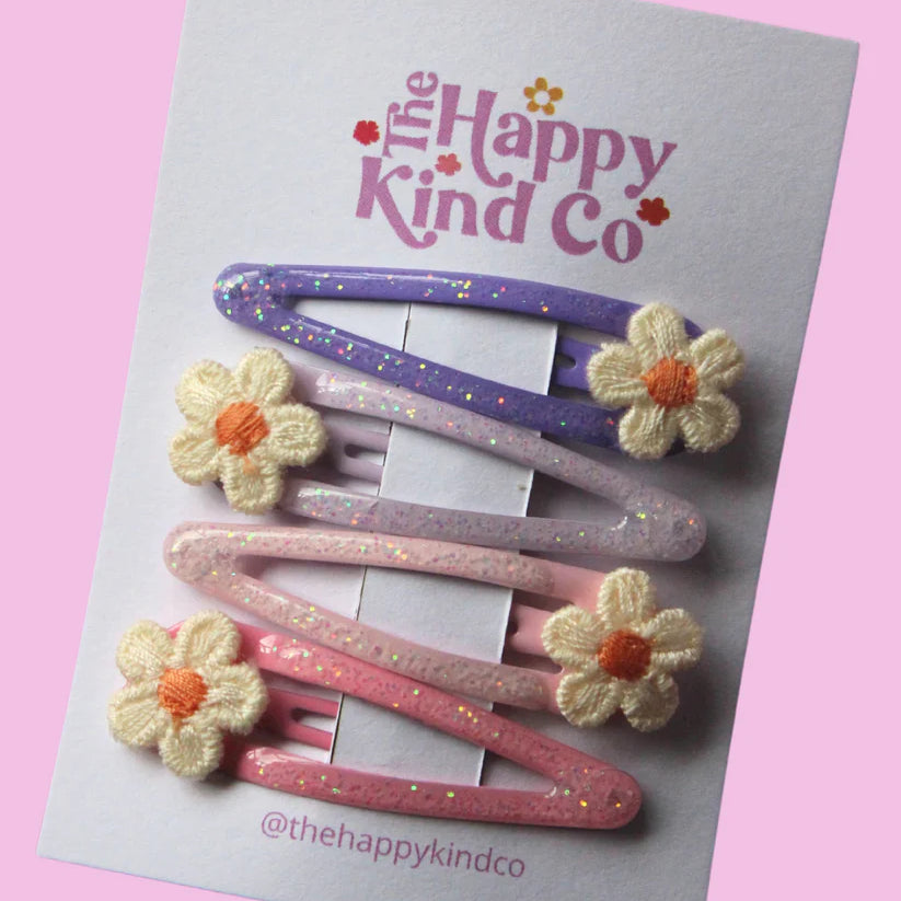 Glitter Daisy Combo Clips