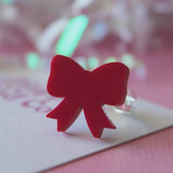 Crimson Bow Statement Ring