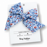 Kayla Bow Cotton - Blue Floral