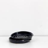 Handmade Pottery Spoon Rest- Black