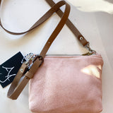 Blush lily Purse with Leather Strap