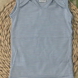 Merino Singlet - Blue Stripe