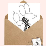 Balloon Dog Black Scarf Card
