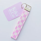 Keychain - Lilac Checkerboard