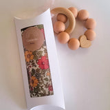 Bright Floral Bib + Silicone Teether