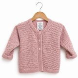 100% Wool Blush Pink Cardigan A75 - 3-6M