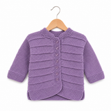 100% Wool Mauve Cardigan A70 - 6-12M