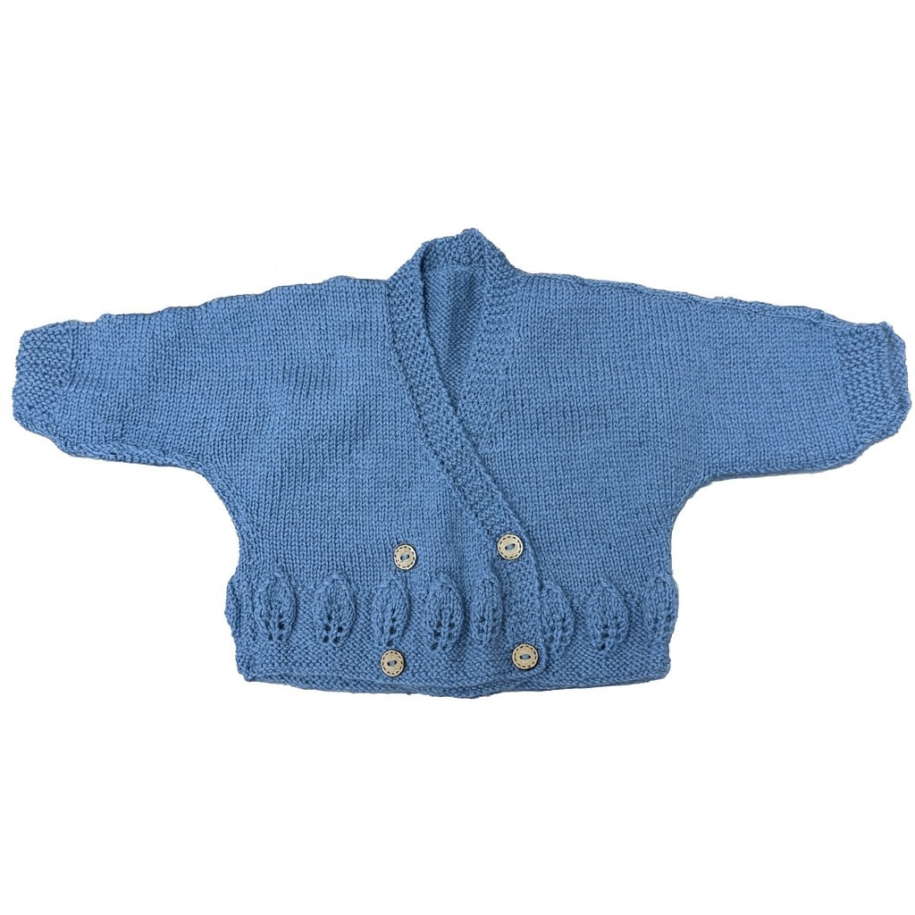 Handknitted Wrap Cardigan with Buttons 3-6M
