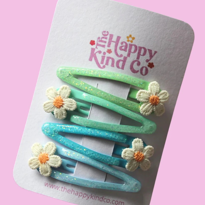Glitter Daisy Combo Clips