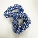 Gingham Small Scrunchie - Dark Blue