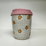 Handmade Keep Cups - White/Daisies