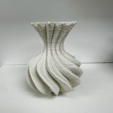 Swirl Abstract Round Vase - White