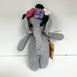 Handmade Crochet Elephant with Flowers