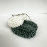 Hand Knitted Booties - Sage