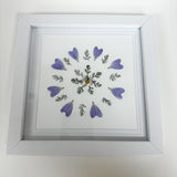 Violet Floral Wreath Framed Artwork 15cm x 15cm