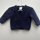 100% Wool Blue Fleck Cardigan A5 - 3-6M