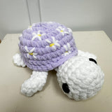 Handmade Crochet Turtle - Lilac Flowers
