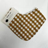 Mustard Gingham Dribble Bib